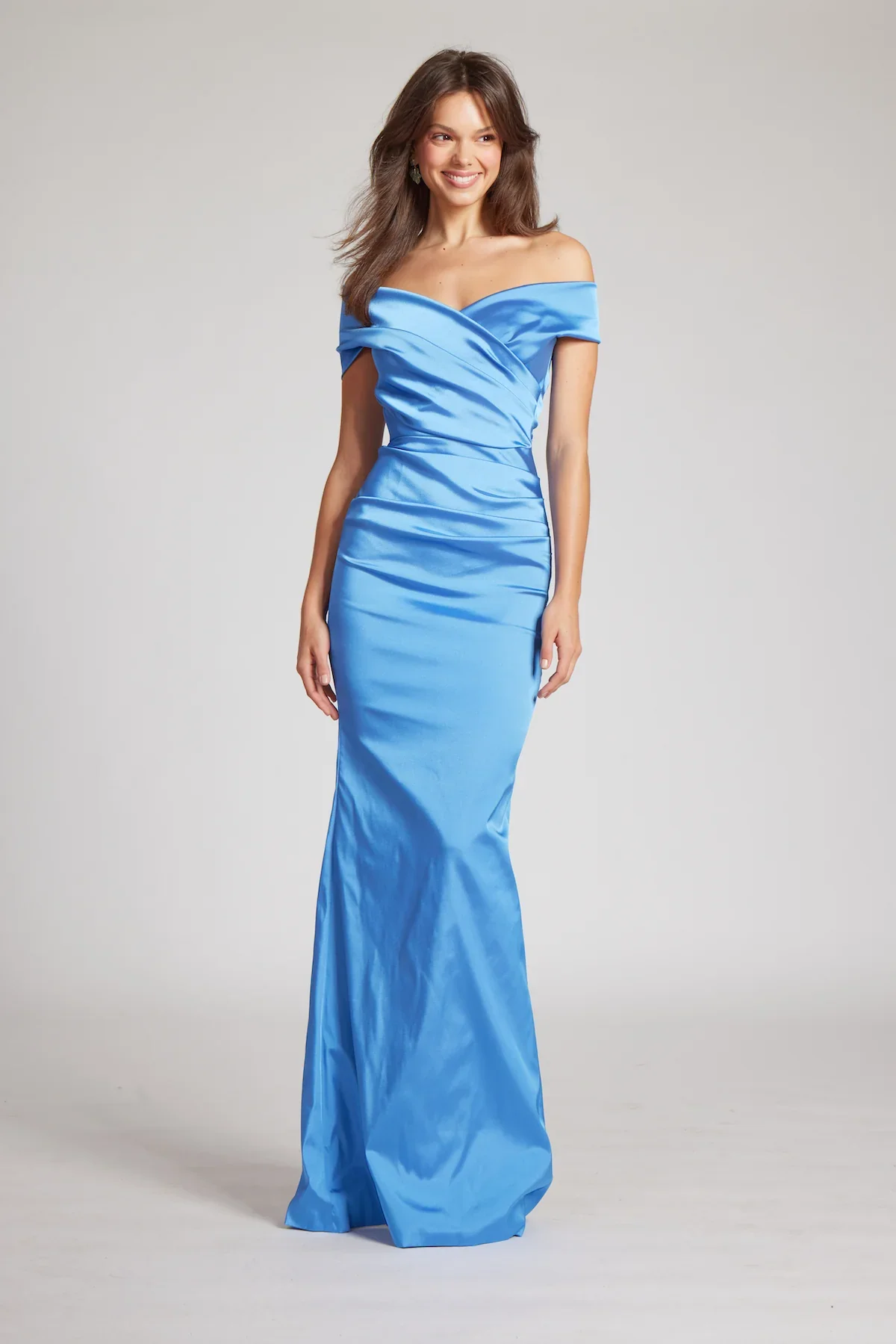 Teri Jon Stretch Satin Evening Gown 96022 - Image 11