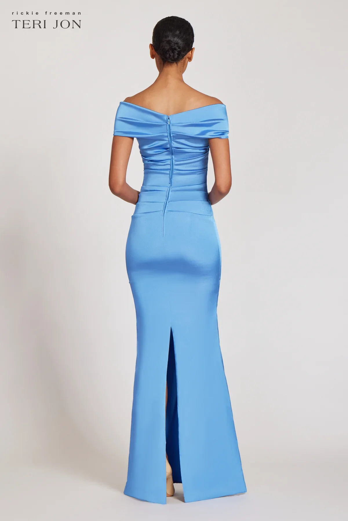 Teri Jon Stretch Satin Evening Gown 96022 - Image 12