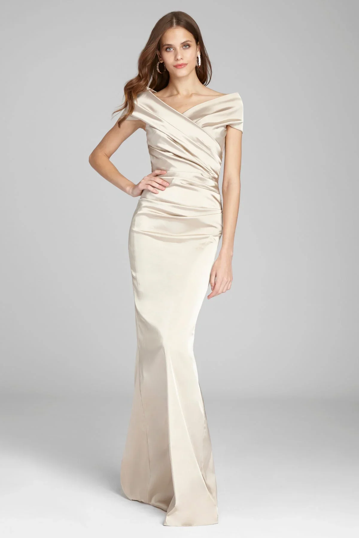 Teri Jon Stretch Satin Evening Gown 96022 - Image 3