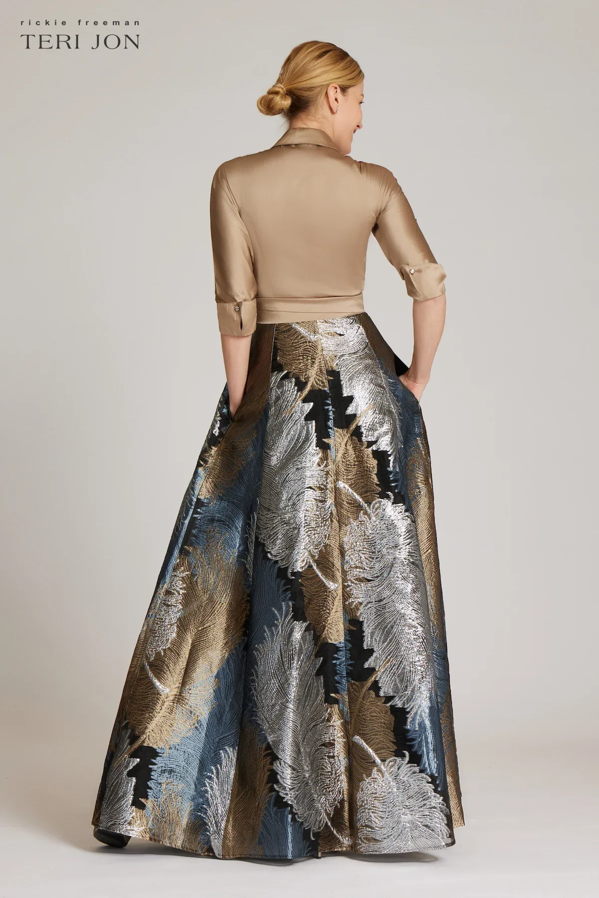Teri Jon Taffeta Shirt Dress 229016 - Image 3