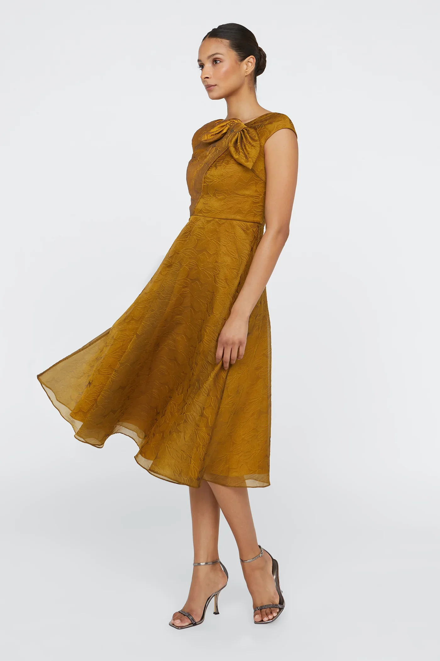 Theia "Helen" A-line Midi Dress 88114346 - Image 3