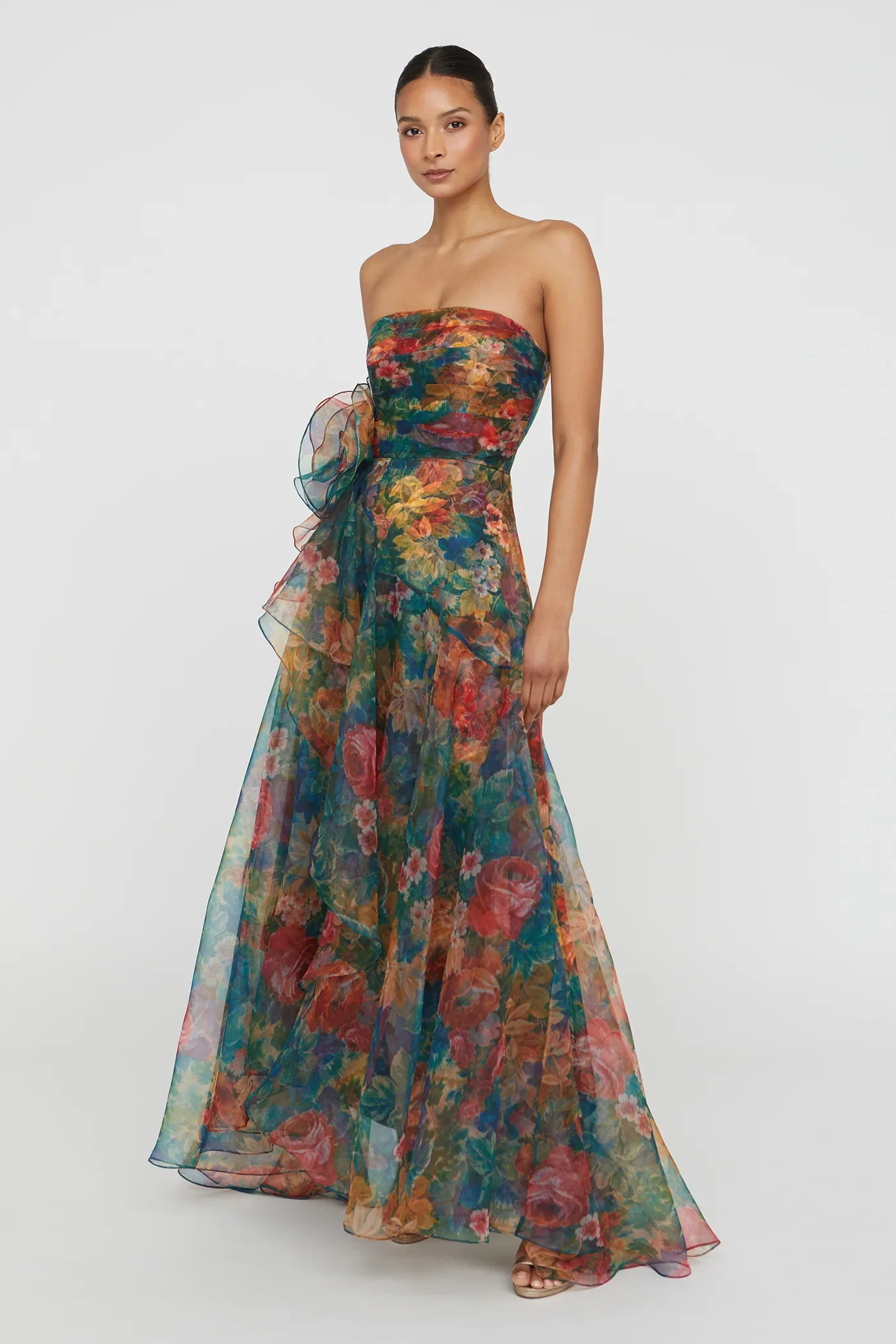 Theia "Leora" Rosette Ruffle Gown 88114353 - Image 3
