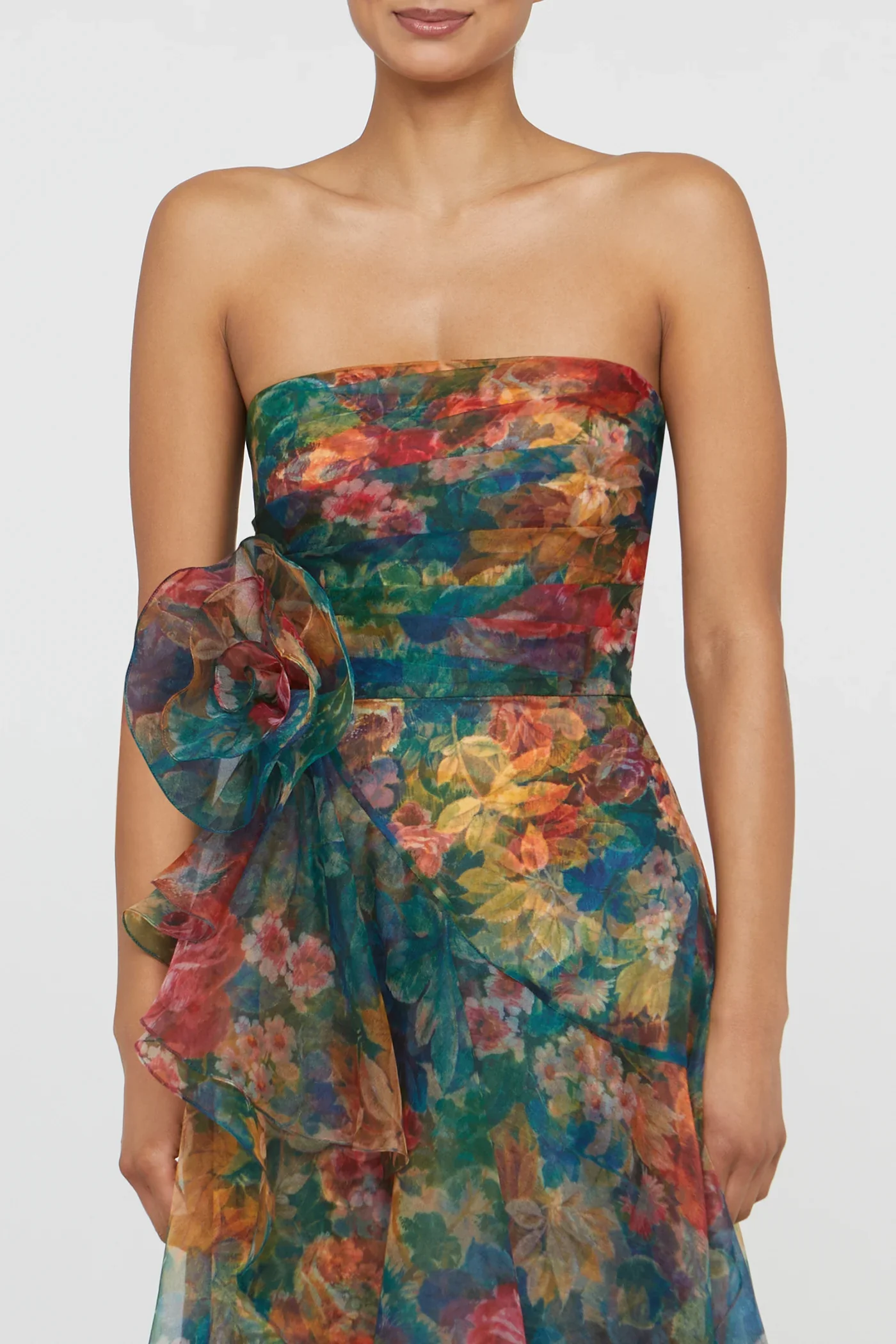 Theia "Leora" Rosette Ruffle Gown 88114353 - Image 4