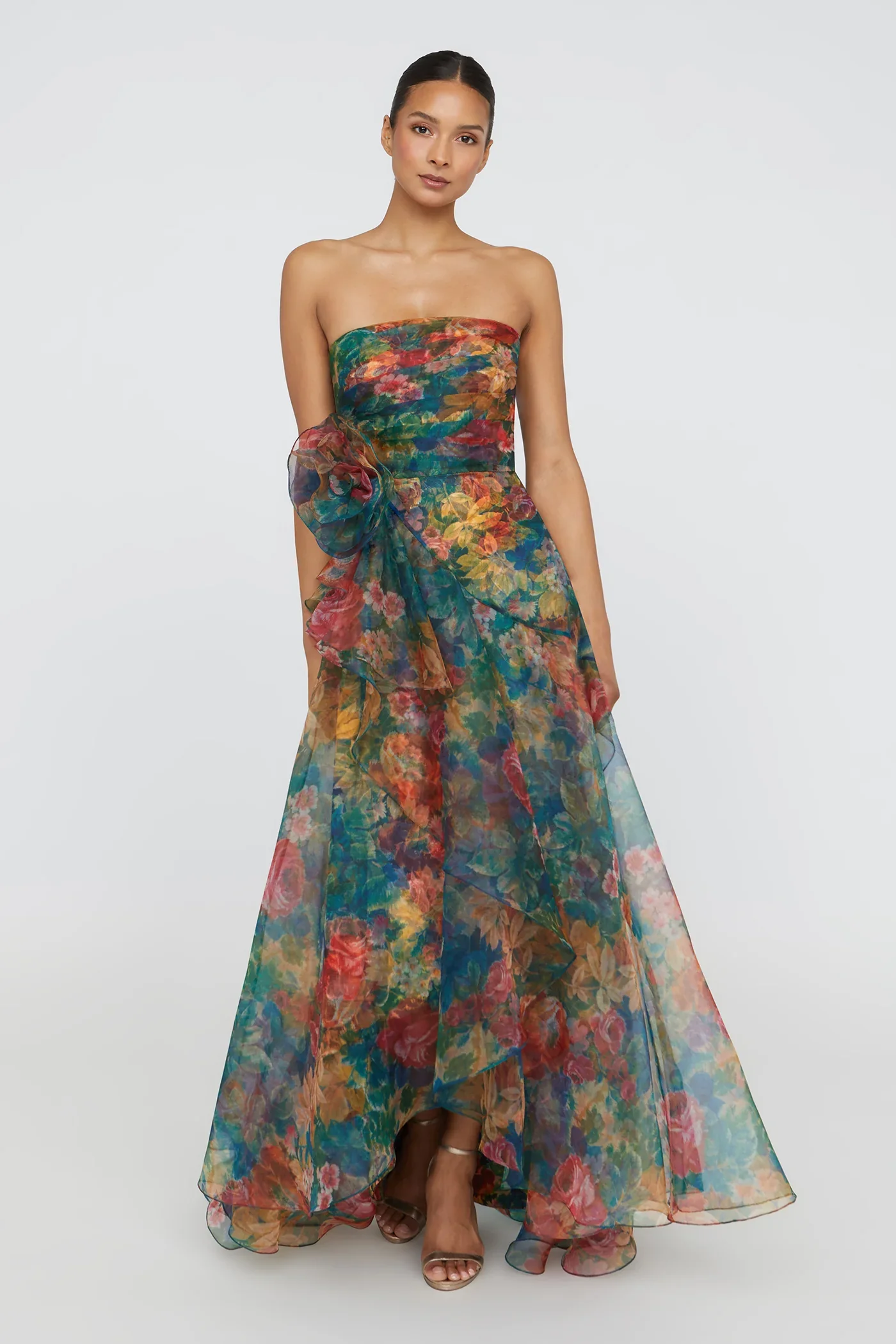 Theia "Leora" Rosette Ruffle Gown 88114353 - Image 5
