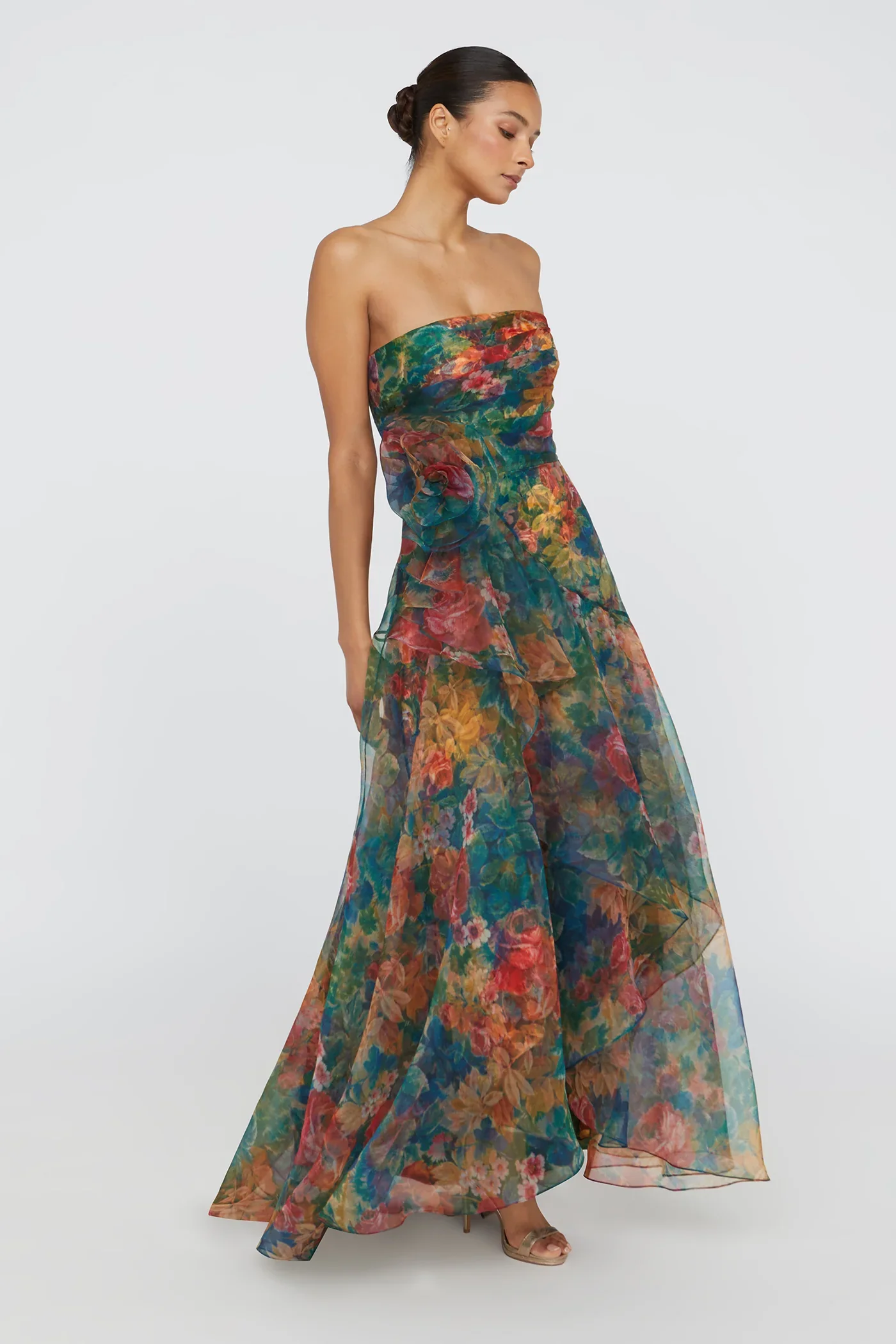 Theia "Leora" Rosette Ruffle Gown 88114353 - Image 7