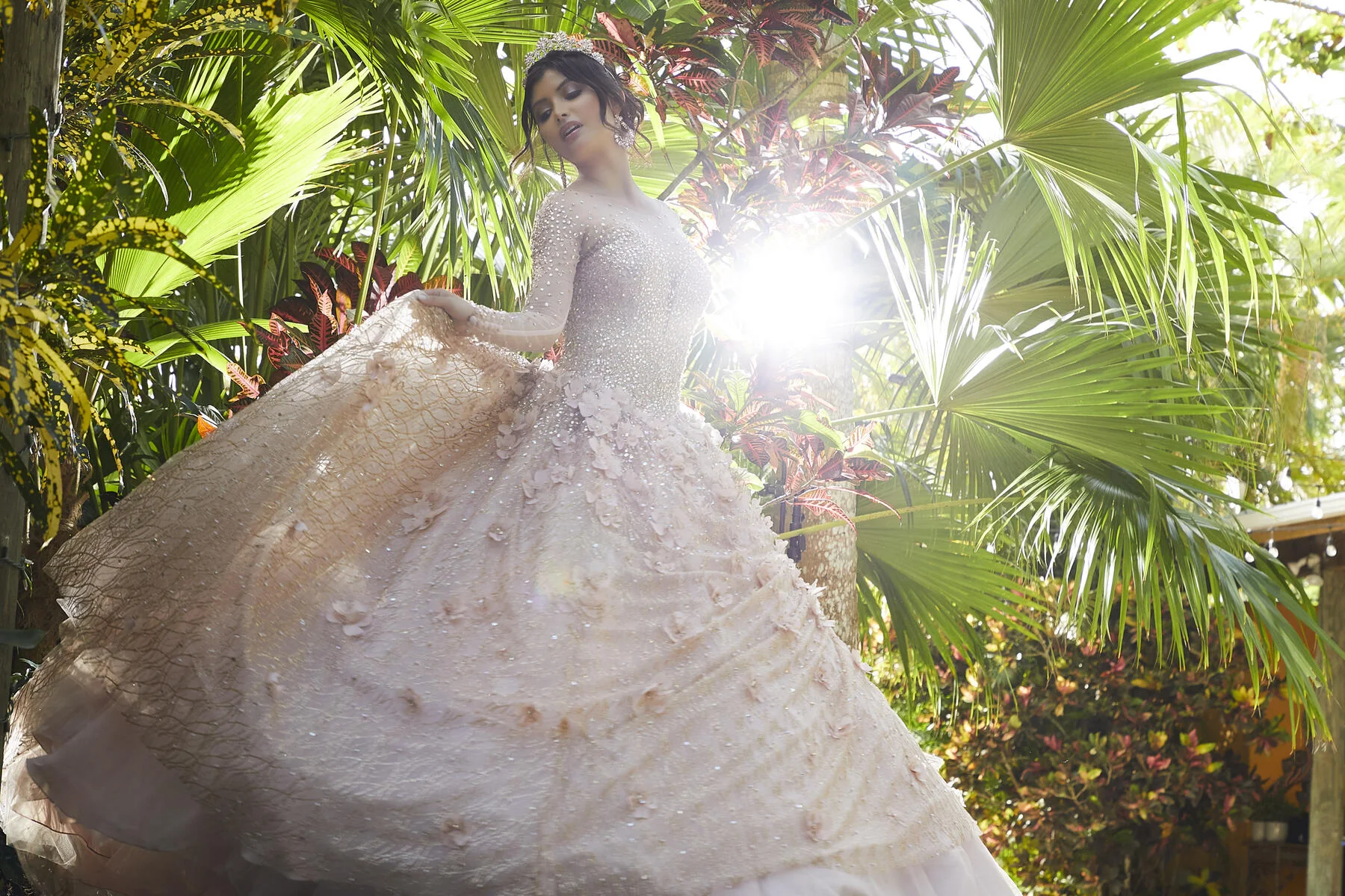 Vizcaya by Morilee Illusion Sleeve Quince Dress 89297 - Image 3