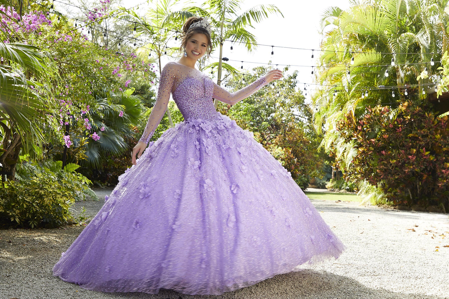 Vizcaya by Morilee Illusion Sleeve Quince Dress 89297 - Image 5