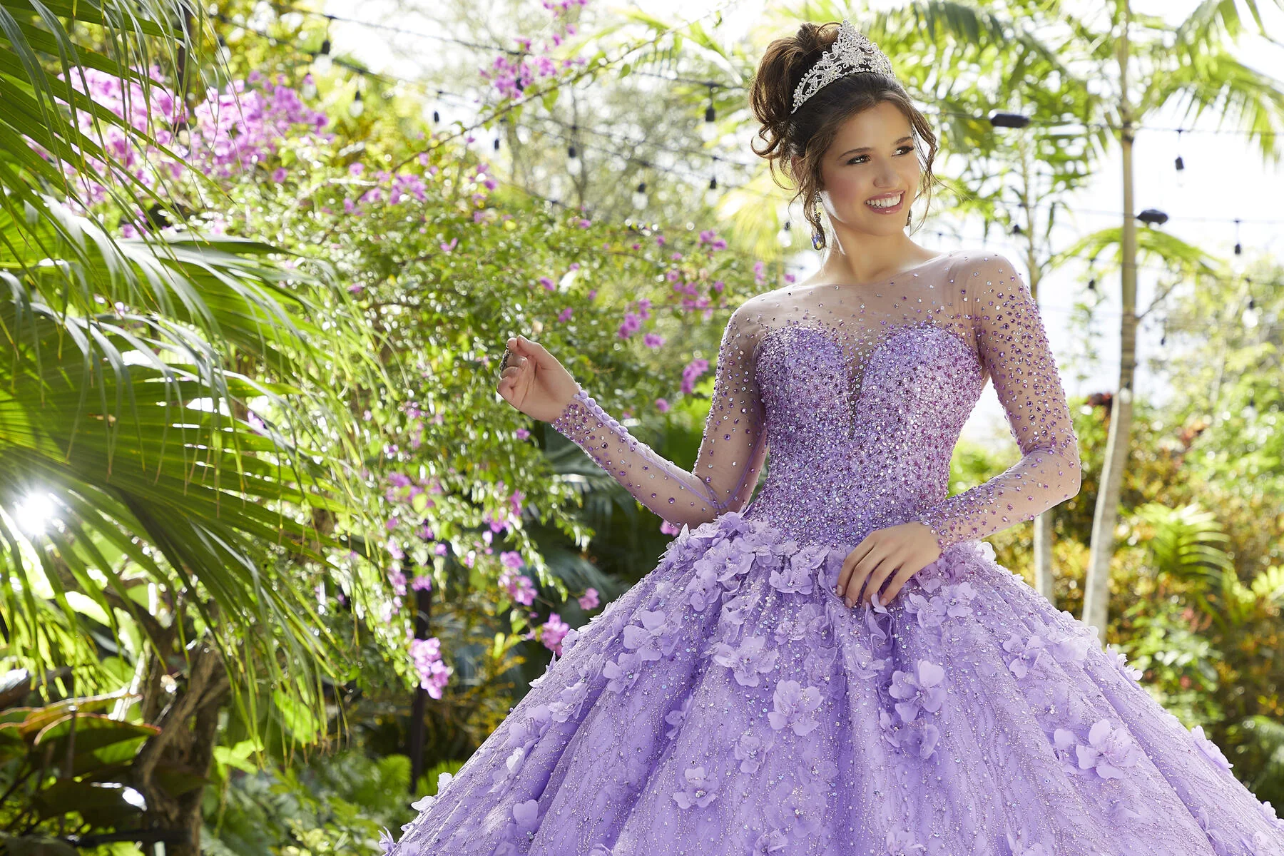 Vizcaya by Morilee Illusion Sleeve Quince Dress 89297 - Image 6