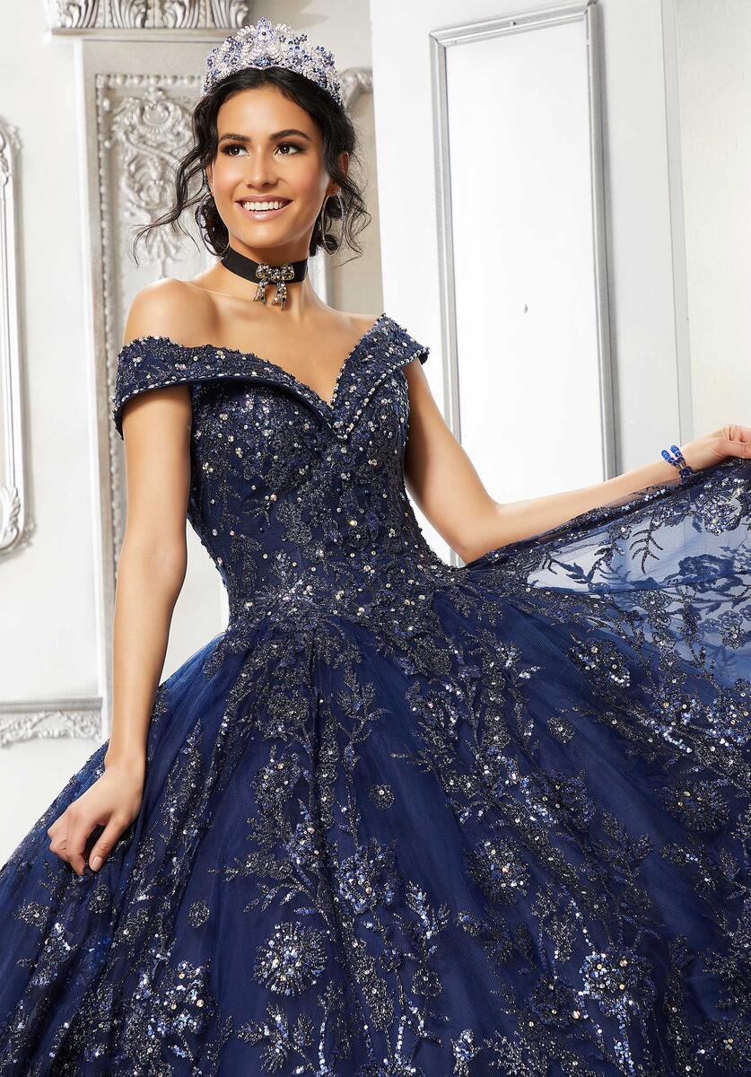 Vizcaya by Morilee Glitter Tulle Quince Dress 89313 - Image 5