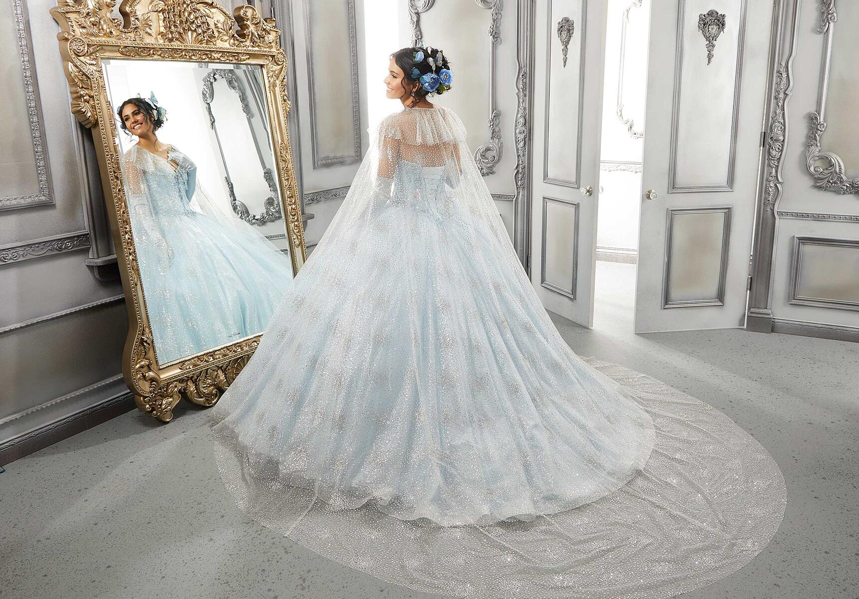 Vizcaya by Morilee Glitter Net Quince Cape 89327 - Image 3