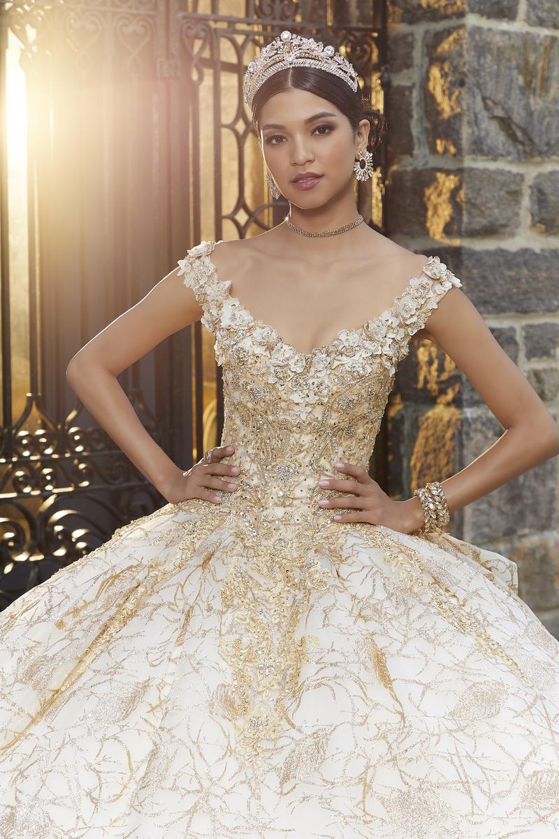 Vizcaya by Morilee Metallic Floral Quince Dress 89335 - Image 5