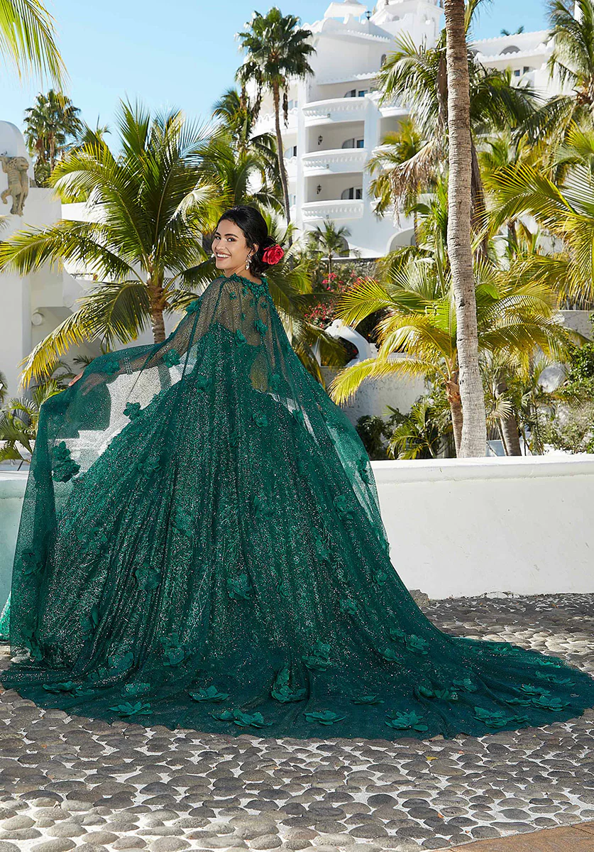 Vizcaya by Morilee Glitter Tulle Quince Cape 89370 - Image 2