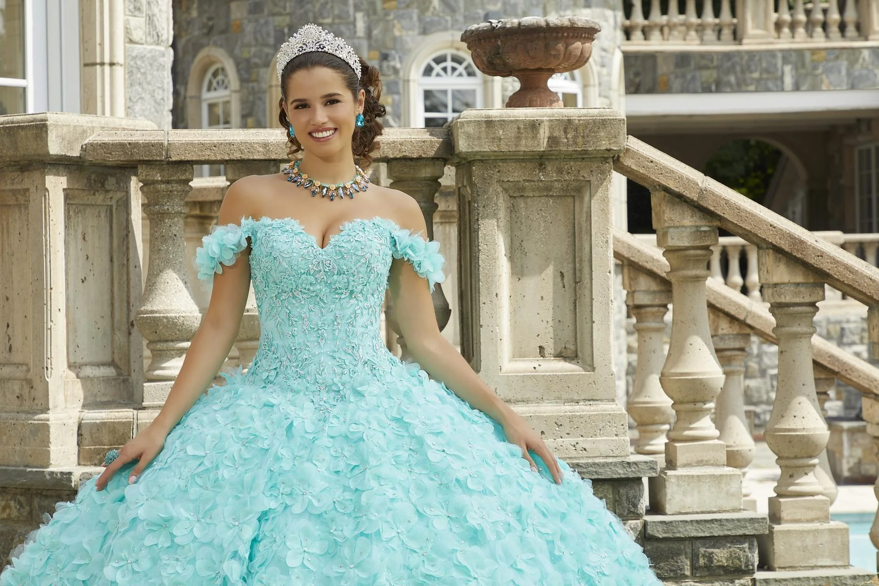 Vizcaya by Morilee Floral Fantasy Quince Dress 89403 - Image 6
