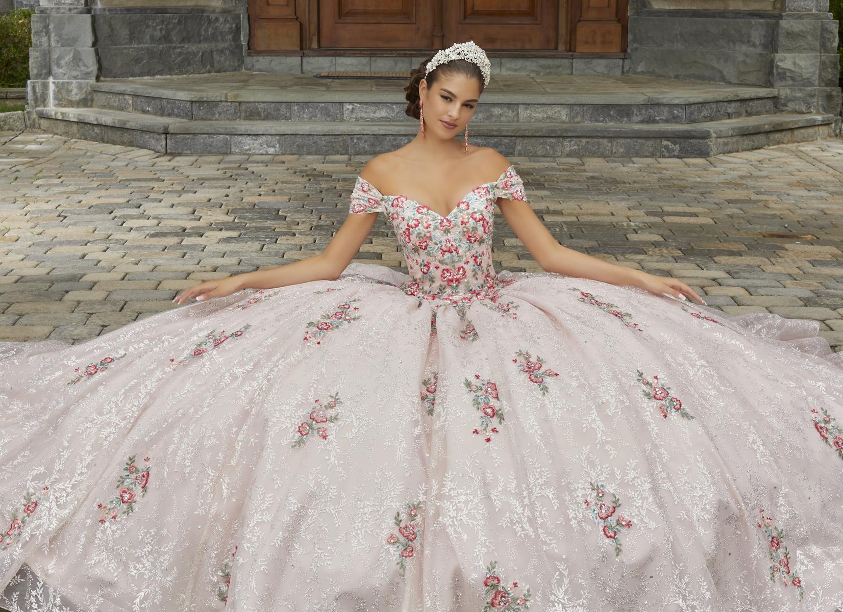 Vizcaya by Morilee Floral Embroidered Quince Dress 89405 - Image 7