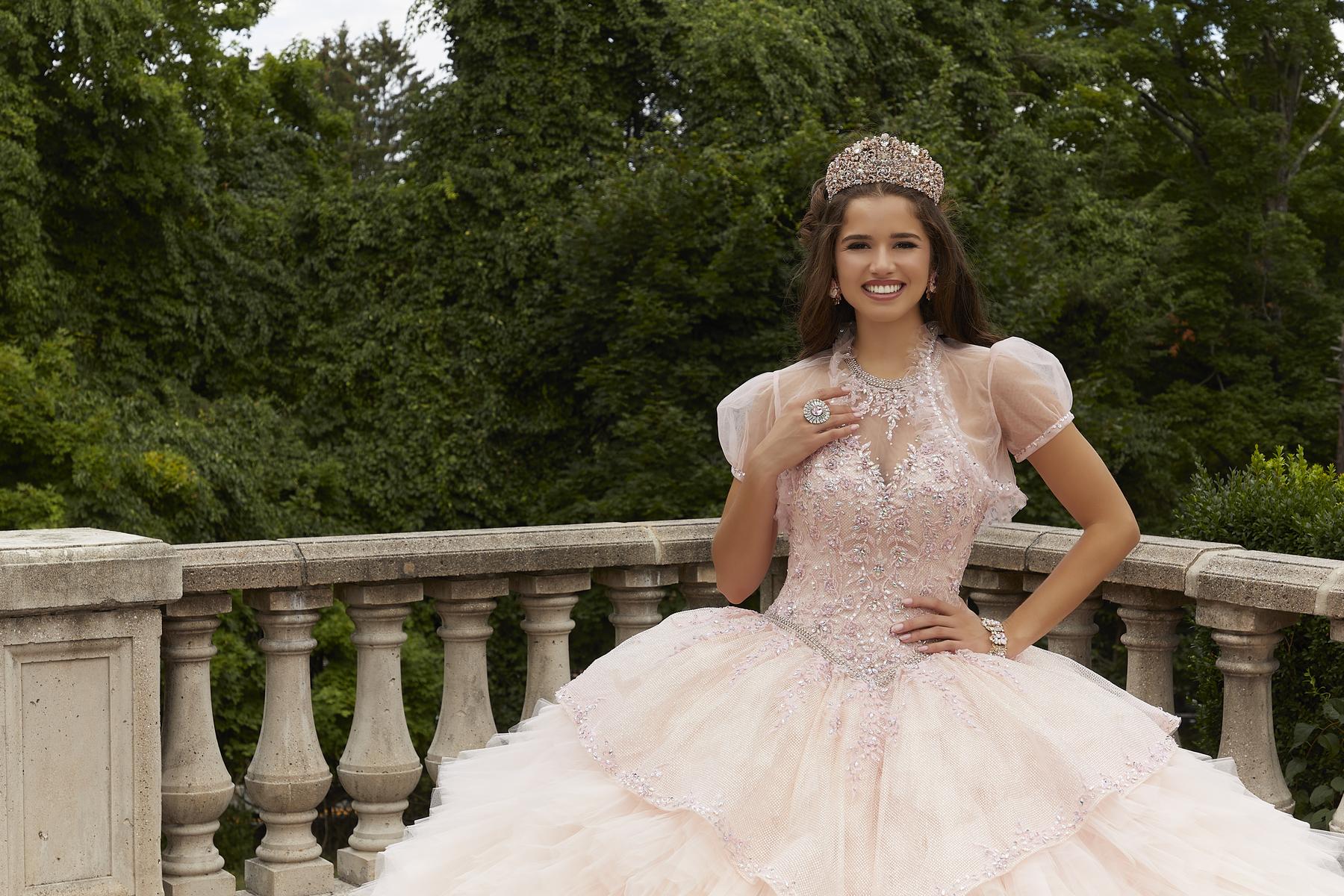 Vizcaya by Morilee High Neckline Quince Dress 89406 - Image 7