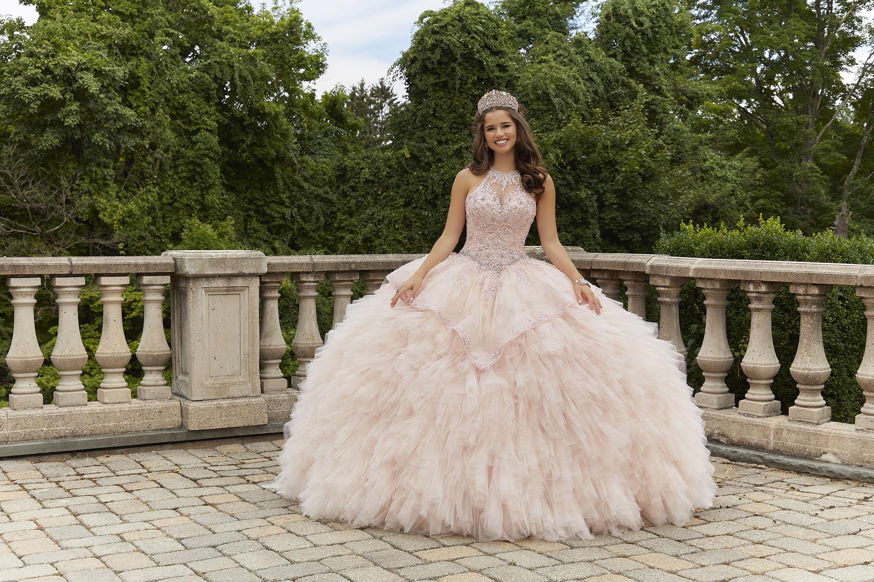 Vizcaya by Morilee High Neckline Quince Dress 89406 - Image 8