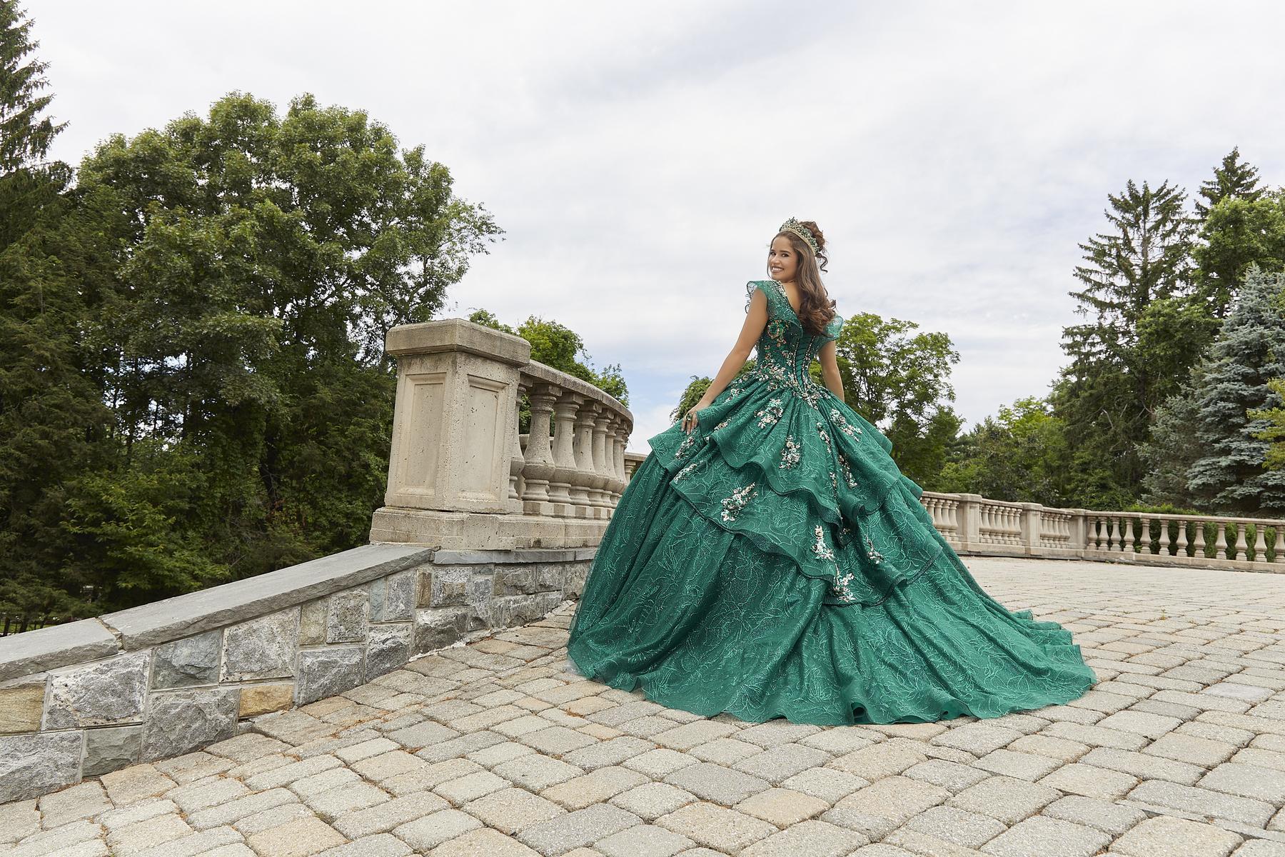 Vizcaya by Morilee Flounced Lace Quince Dress 89412 - Image 4