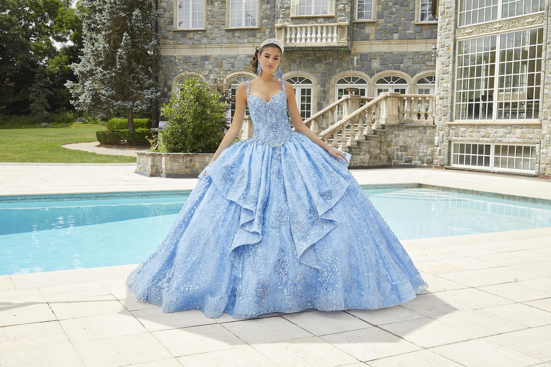 Vizcaya by Morilee Rhinestone Crystal Beaded Quince Dress 89416 - Image 7