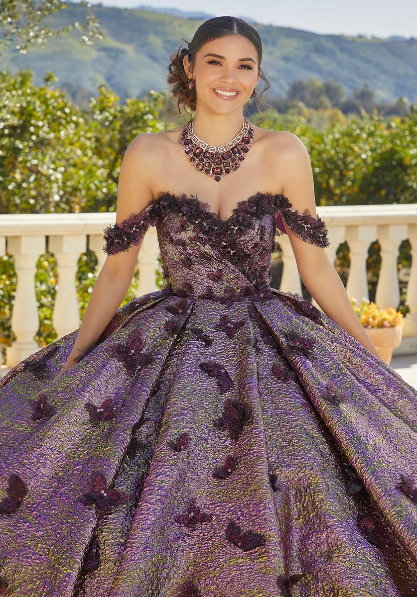 Vizcaya by Morilee Metallic Butterfly Quince Dress 89429 - Image 3