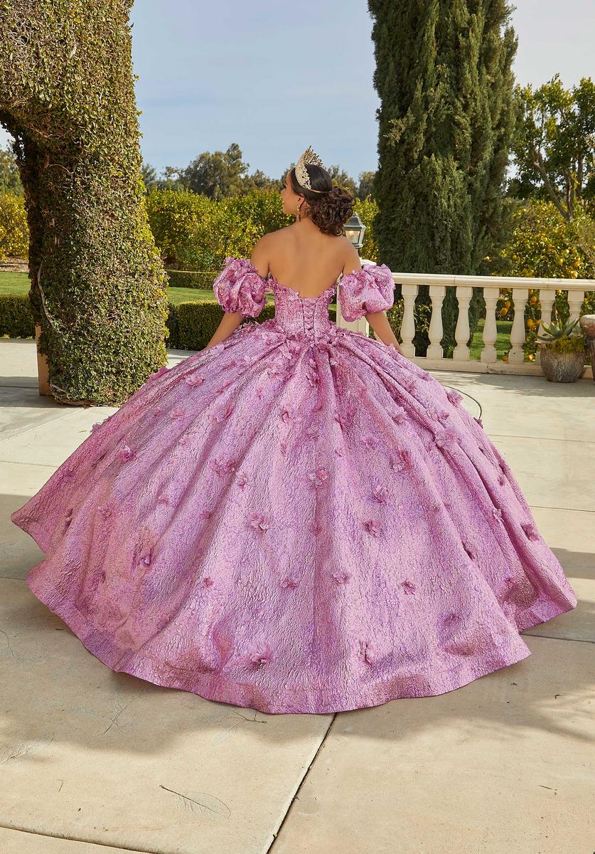 Vizcaya by Morilee Metallic Brocade Quince Dress 89436 - Image 2