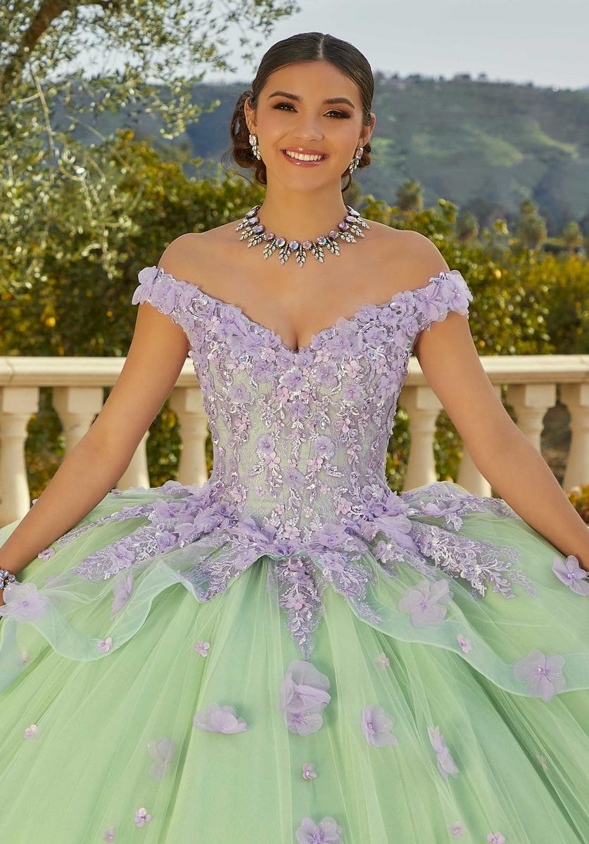 Vizcaya by Morilee Off Shoulder Lace Quince Dress 89437 - Image 6