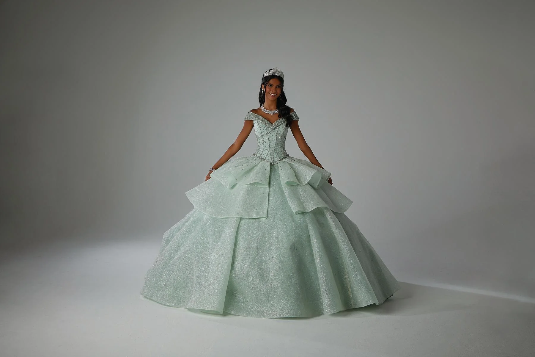 Vizcaya by Morilee Glitter Net Quince Dress 89447 - Image 11