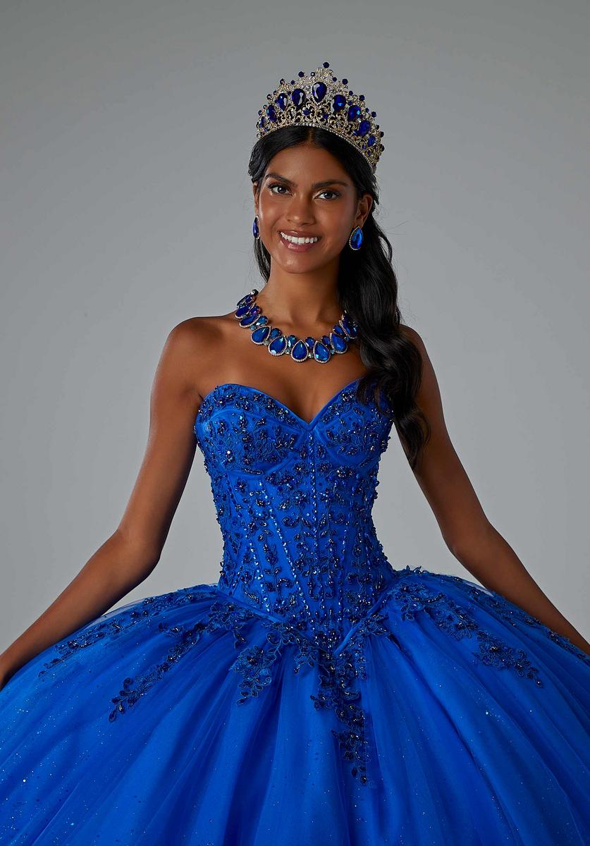 Vizcaya by Morilee Tulle Beaded Quince Dress 89451 - Image 3