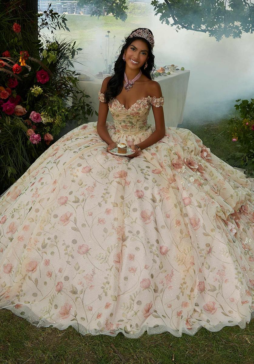 Vizcaya by Morilee Floral Print Quince Dress 89457 - Image 3