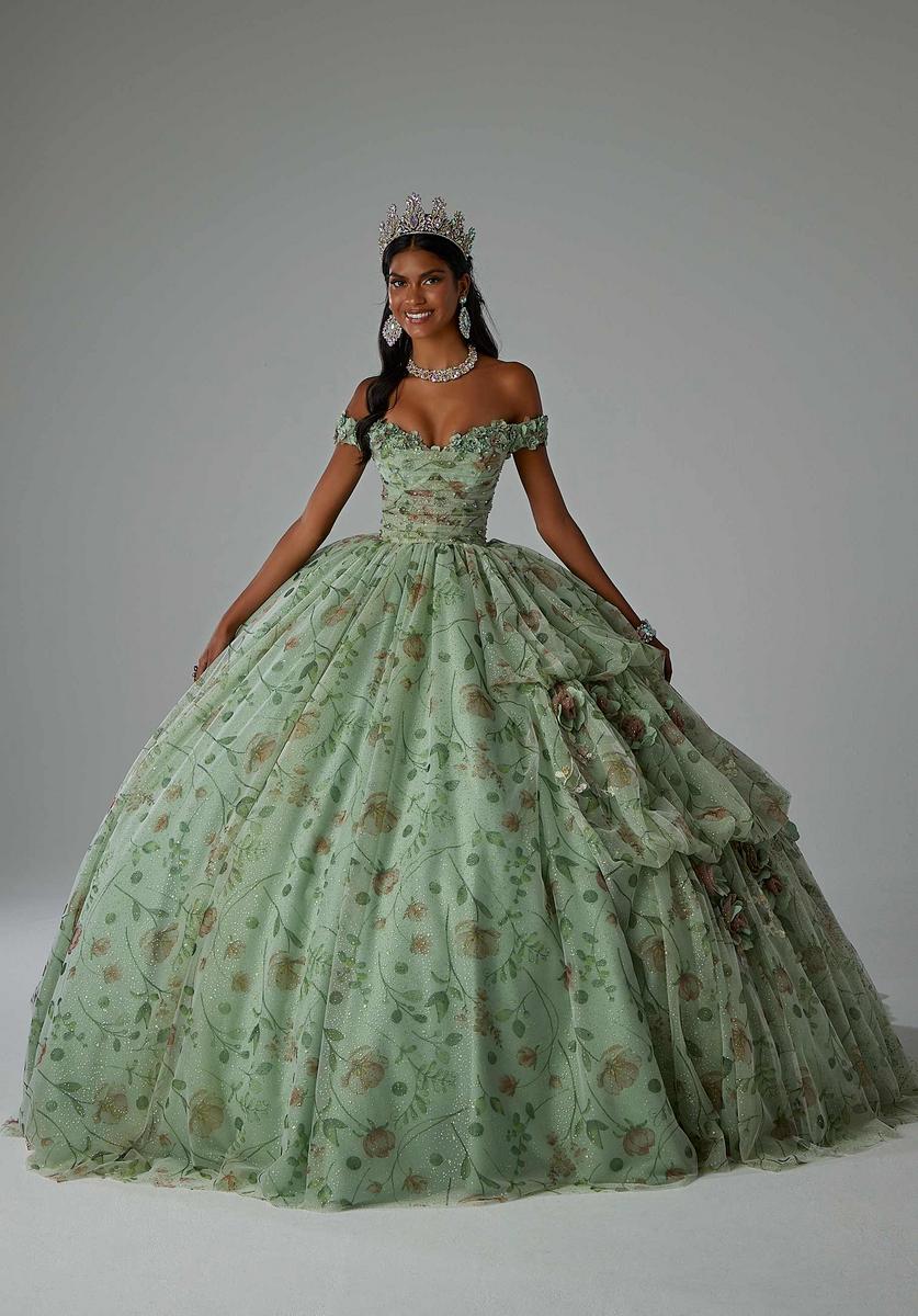 Vizcaya by Morilee Floral Print Quince Dress 89457 - Image 6