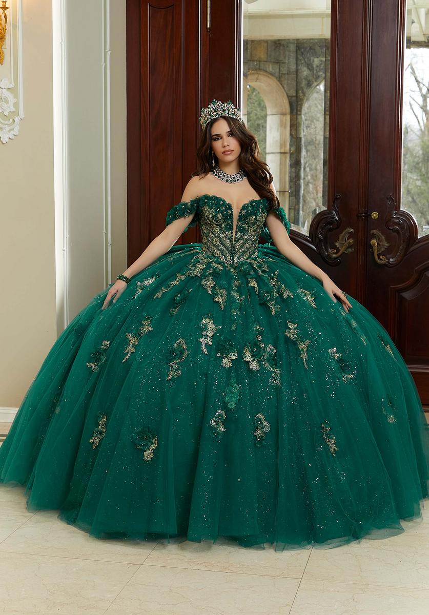 Vizcaya by Morilee Metallic Lace Quince Dress 89473 - Image 3