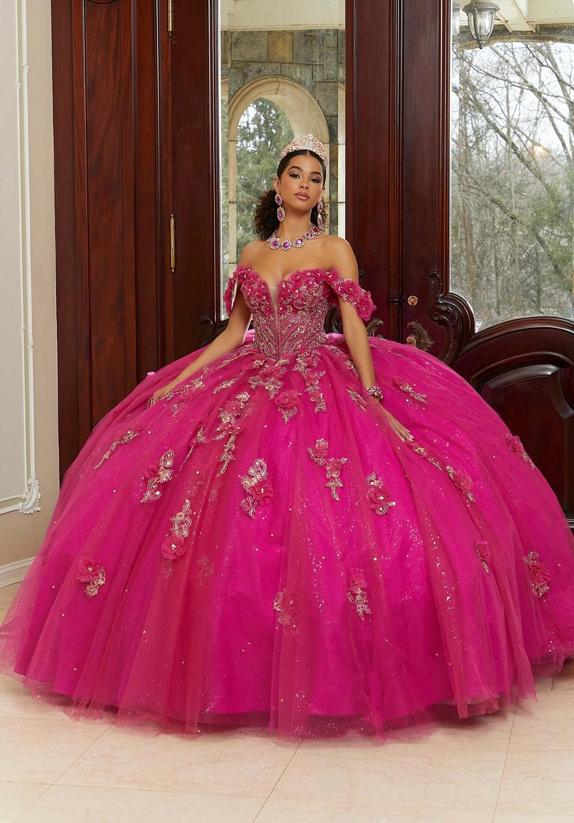 Vizcaya by Morilee Metallic Lace Quince Dress 89473 - Image 5