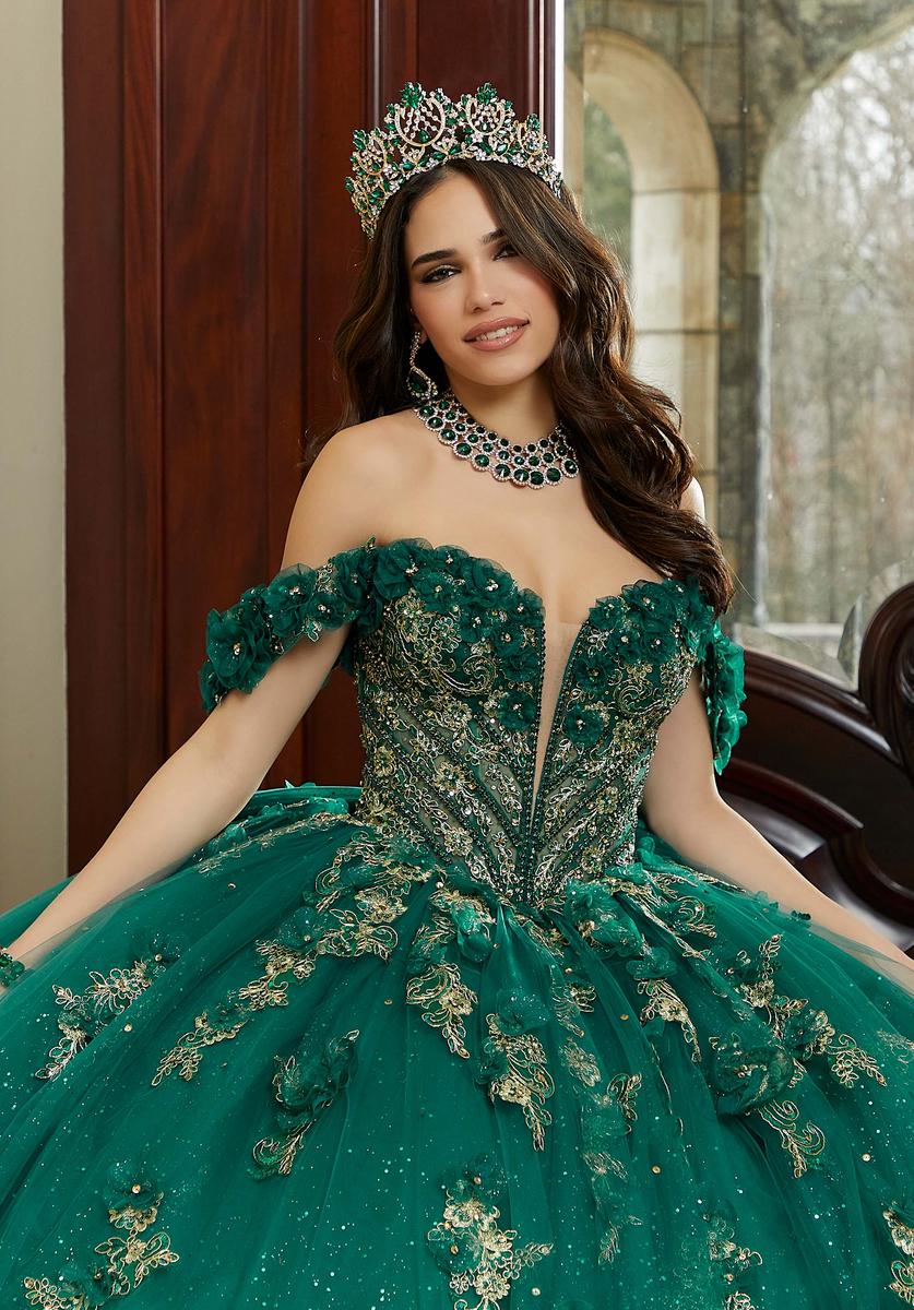 Vizcaya by Morilee Metallic Lace Quince Dress 89473 - Image 6
