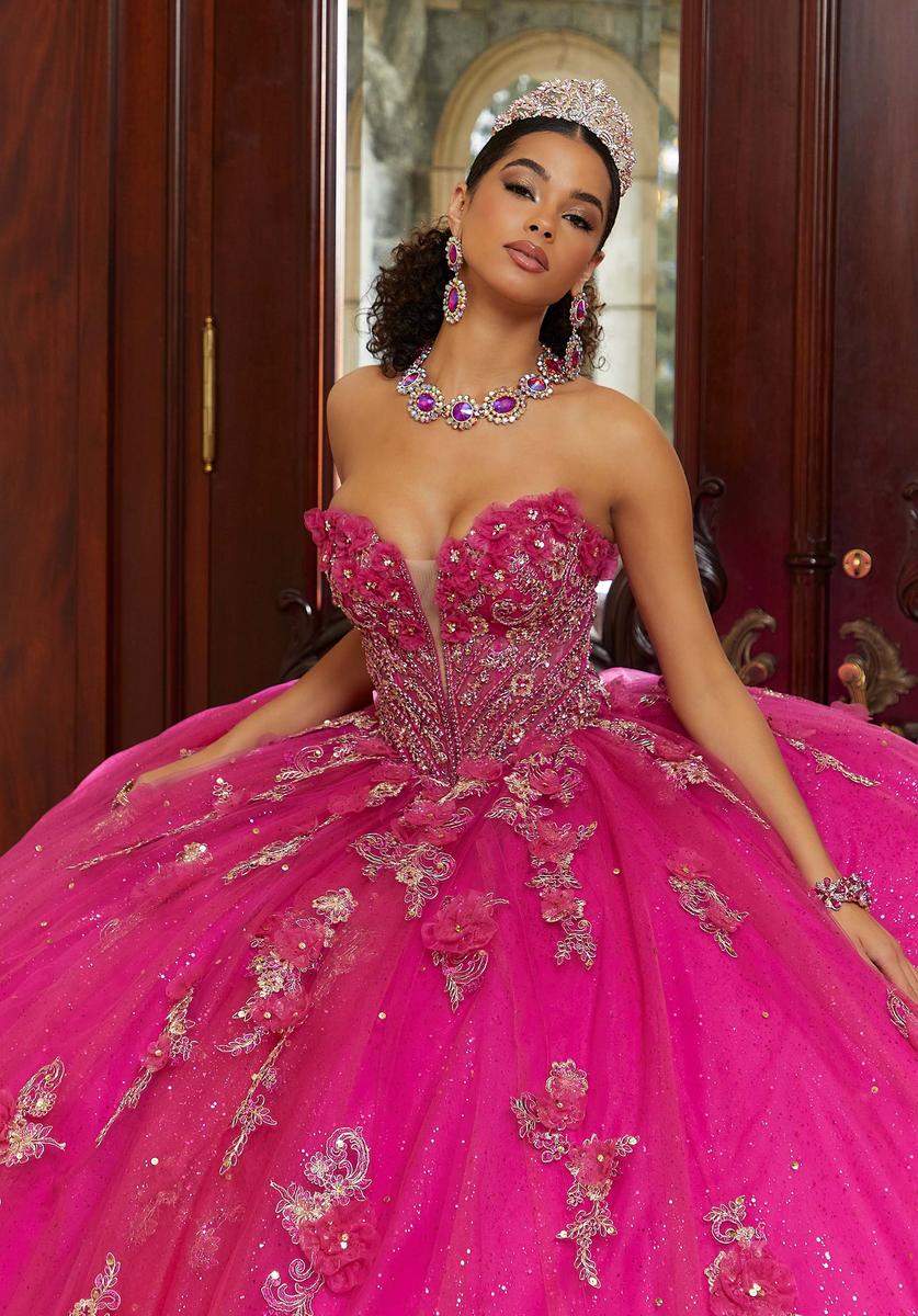 Vizcaya by Morilee Metallic Lace Quince Dress 89473 - Image 7
