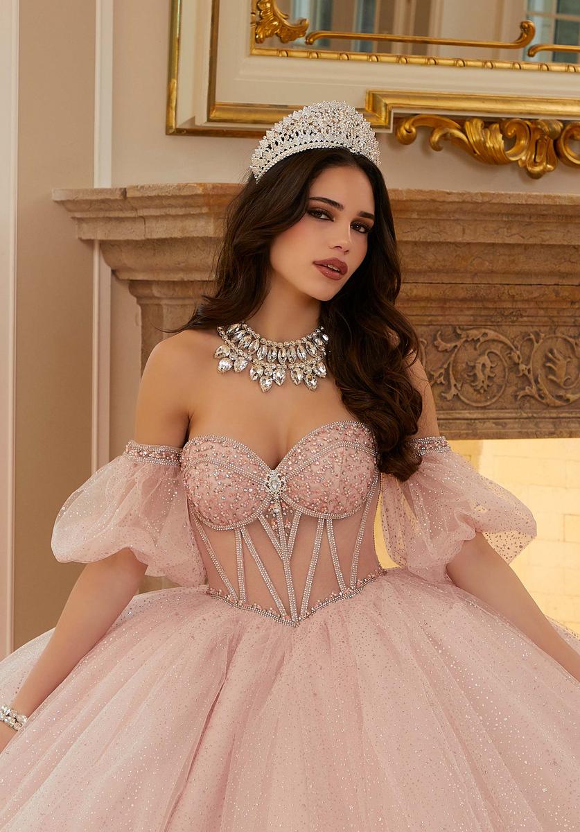 Vizcaya by Morilee Sheer Corset Quince Dress 89479 - Image 4