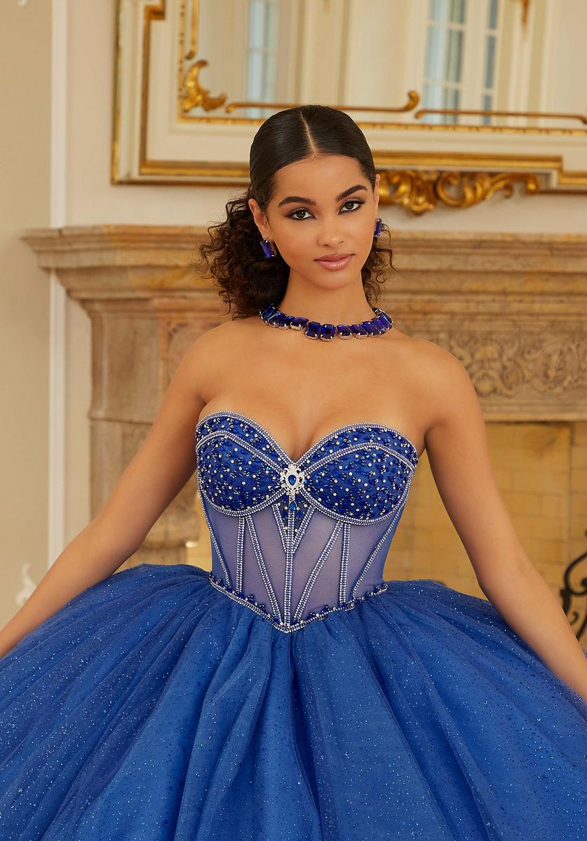 Vizcaya by Morilee Sheer Corset Quince Dress 89479 - Image 5