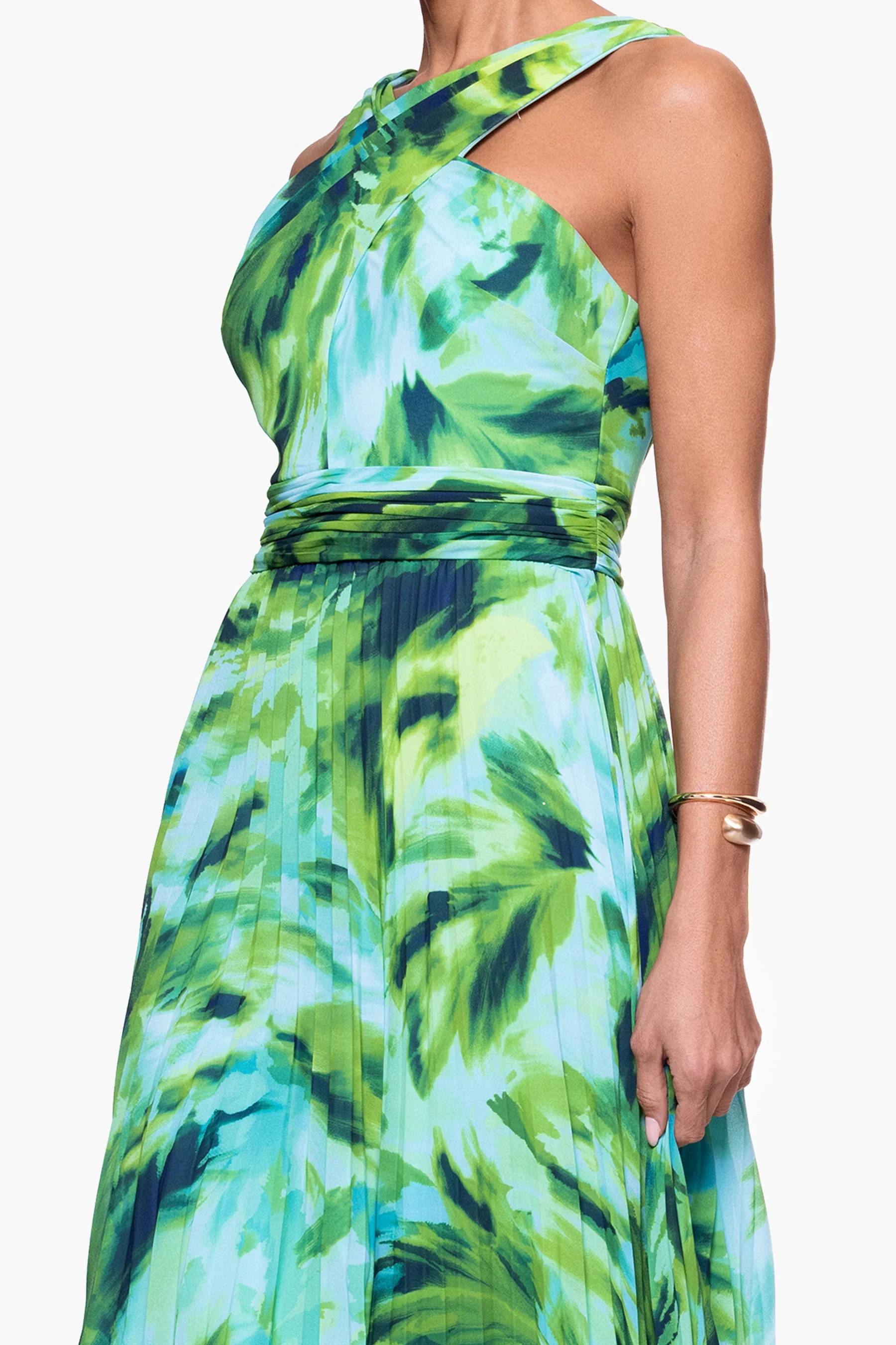 Xscape Evenings "Casey" Floral Print Chiffon Halter Neck Dress 6913X - Image 2