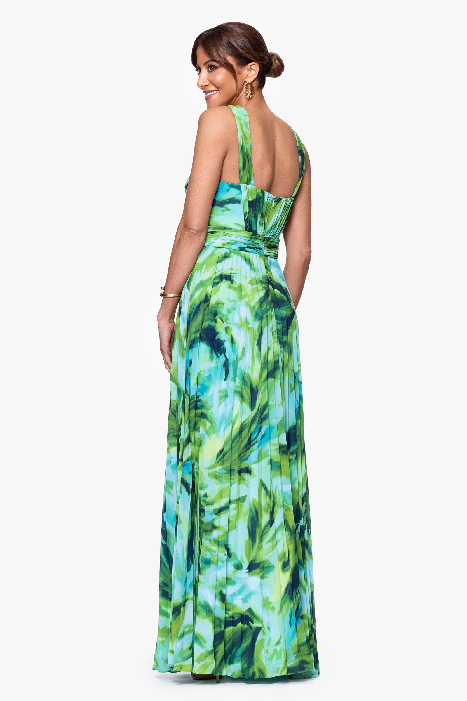 Xscape Evenings "Casey" Floral Print Chiffon Halter Neck Dress 6913X - Image 3