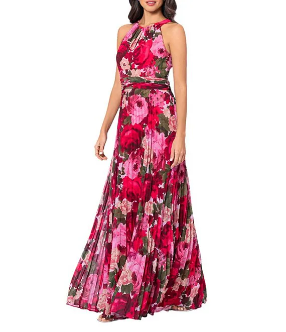 Xscape Evenings Chiffon Floral Print Dress 6252X - Image 2