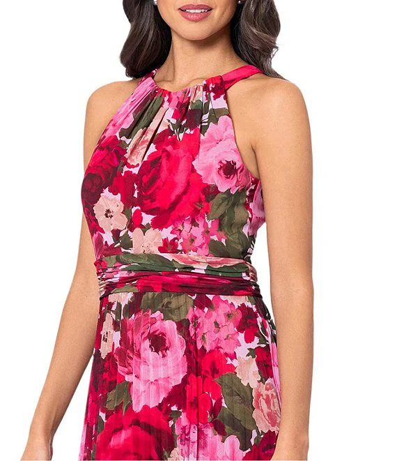Xscape Evenings Chiffon Floral Print Dress 6252X - Image 3
