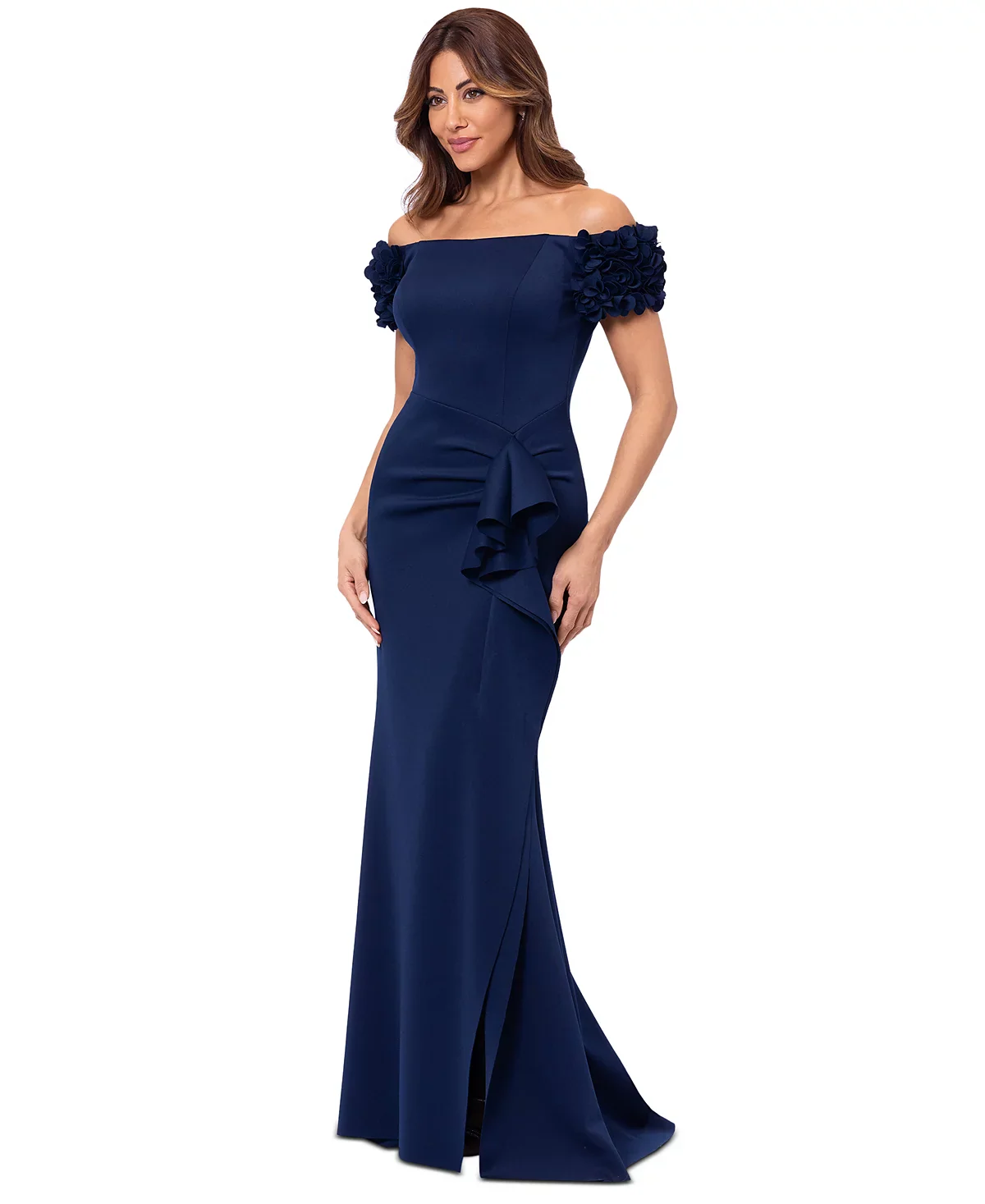 Xscape Evenings Floral Off the Shoulder Dress 6341X - Image 3