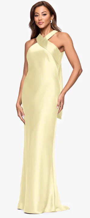 Xscape Evenings Halter Satin Evening Dress 6247X - Image 2