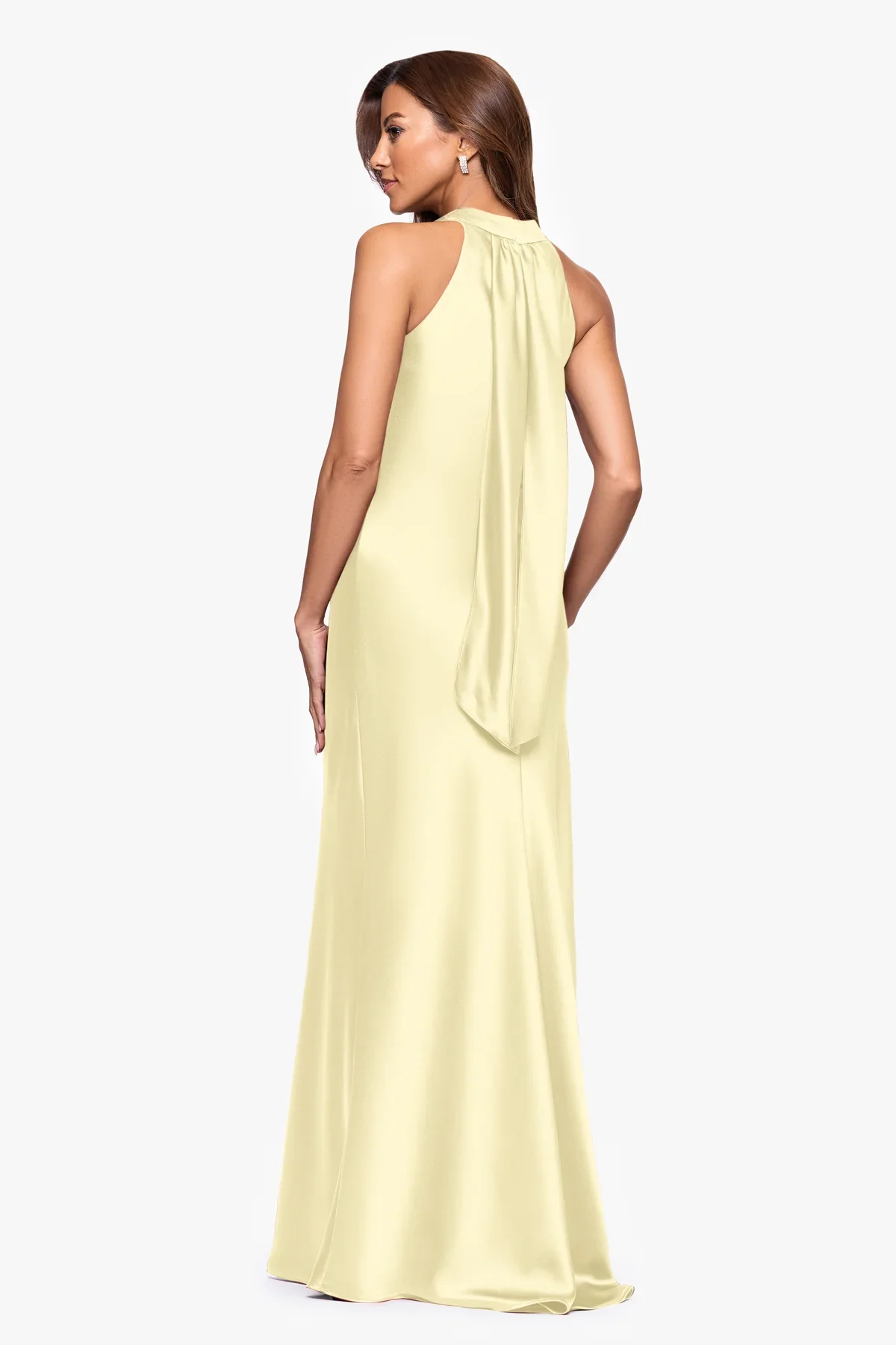 Xscape Evenings Halter Satin Evening Dress 6247X - Image 3