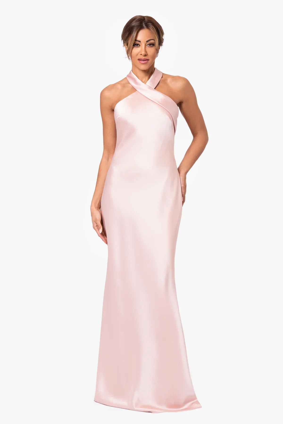Xscape Evenings Halter Satin Evening Dress 6247X - Image 4