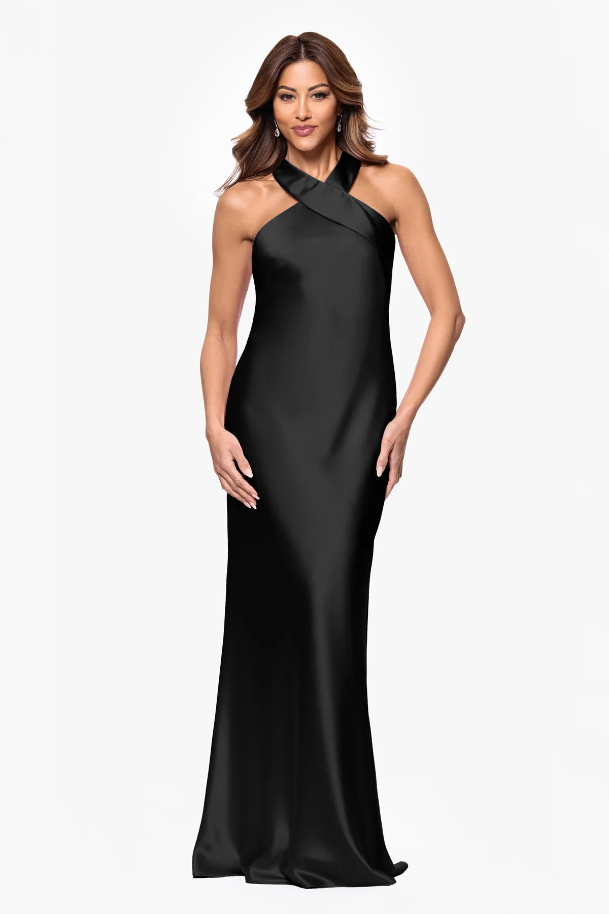 Xscape Evenings Halter Satin Evening Dress 6247X - Image 5