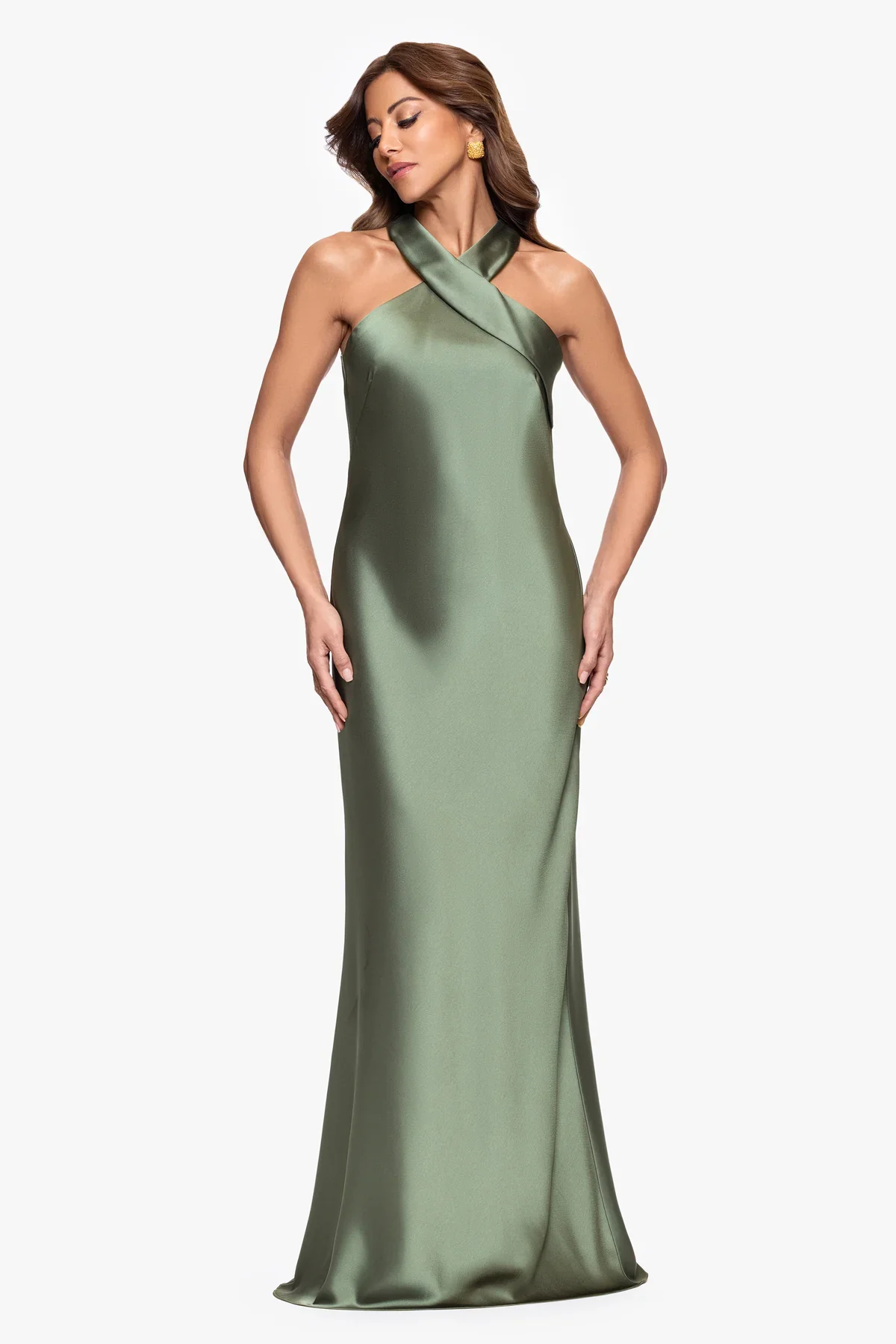 Xscape Evenings Halter Satin Evening Dress 6247X - Image 6