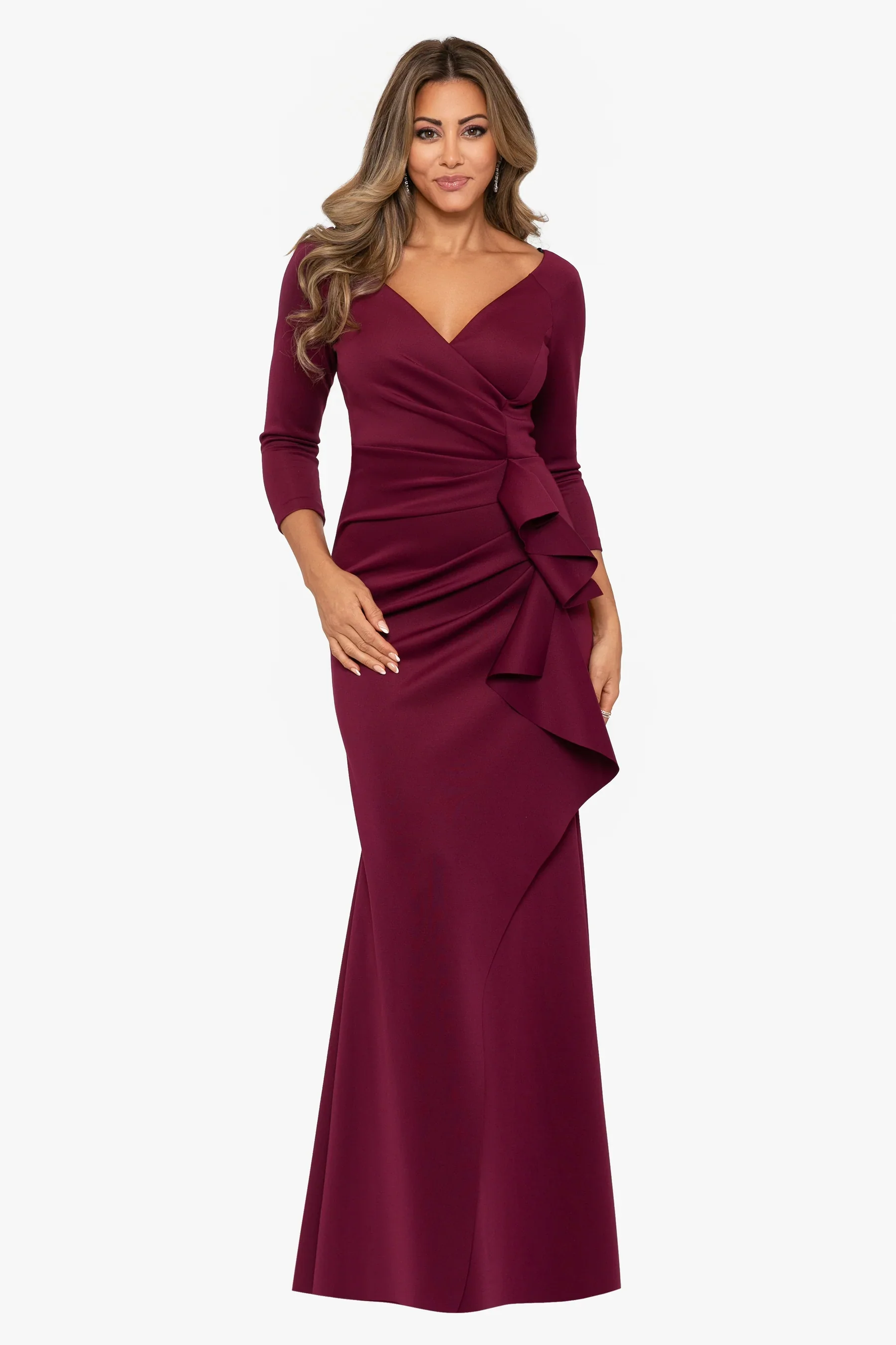 Xscape Evenings "Lexi" Ruched Scuba Evening Dress 4452X - Image 6