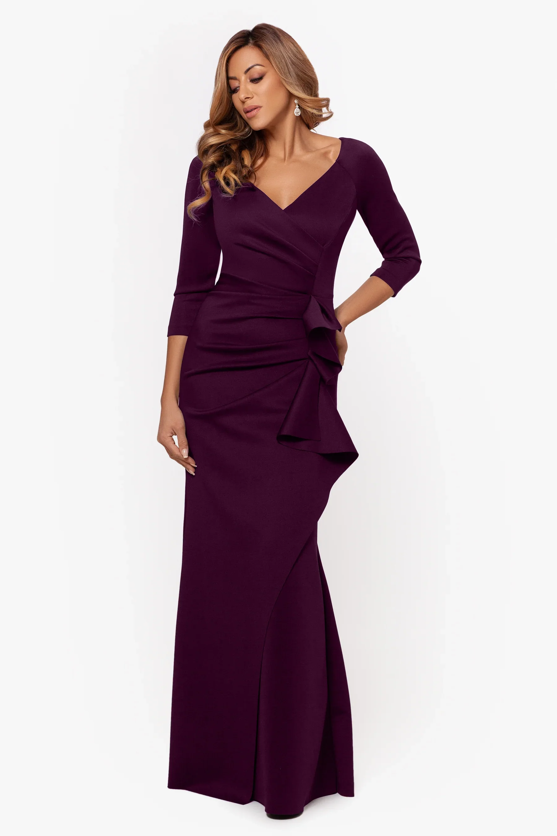 Xscape Evenings "Lexi" Ruched Scuba Evening Dress 4452X - Image 9