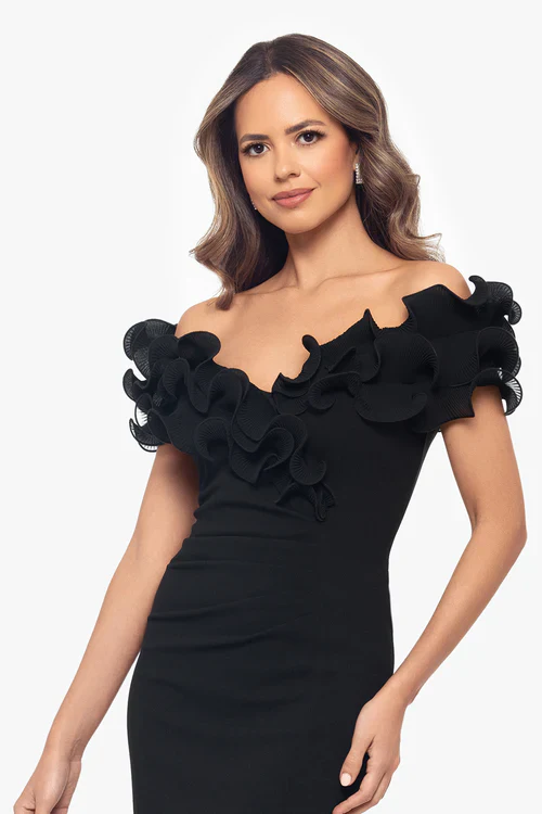 Xscape Evenings "Natalia" Ruffle Knee Length Dress 6298X - Image 2