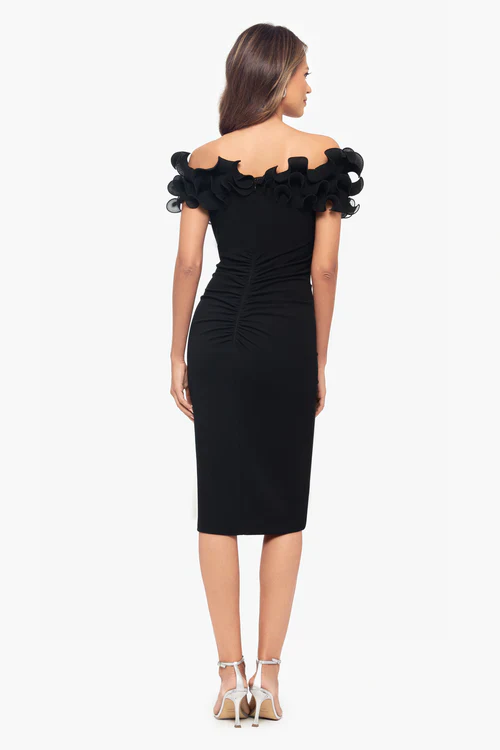 Xscape Evenings "Natalia" Ruffle Knee Length Dress 6298X - Image 3