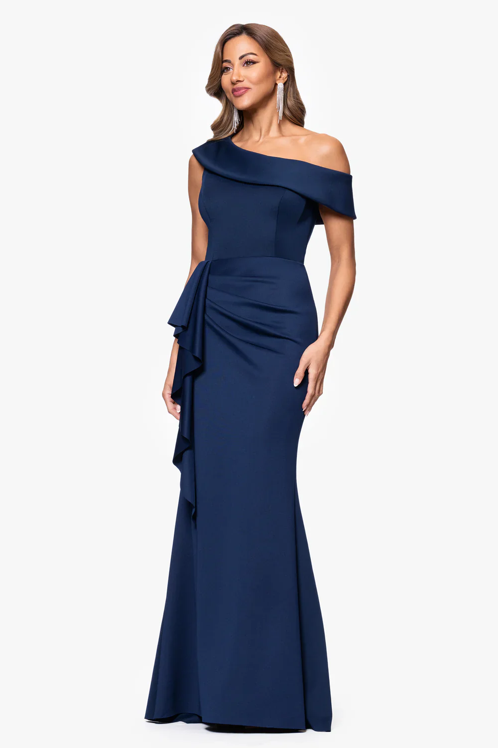 Xscape Evenings "Valerie" Scuba Ruffle Dress 6713X - Image 4